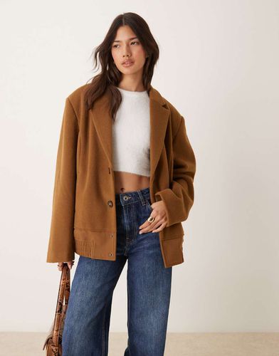 Bomber hybride effet raccordé - Camel - Asos Design - Modalova