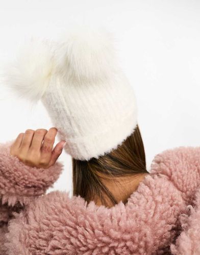 Bonnet à double pompon - Crème - Asos Design - Modalova