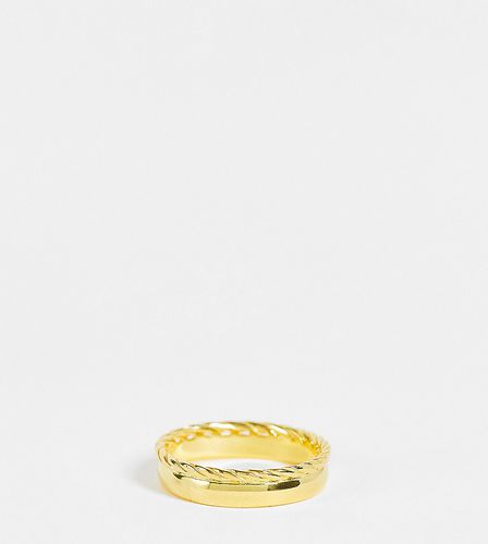 Bague à double anneau avec détail torsadé en argent massif plaqué or - Asos Design - Modalova