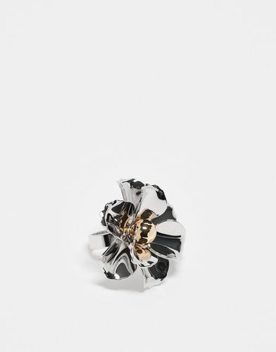 Bague avec fleur en métaux variés - Asos Design - Modalova
