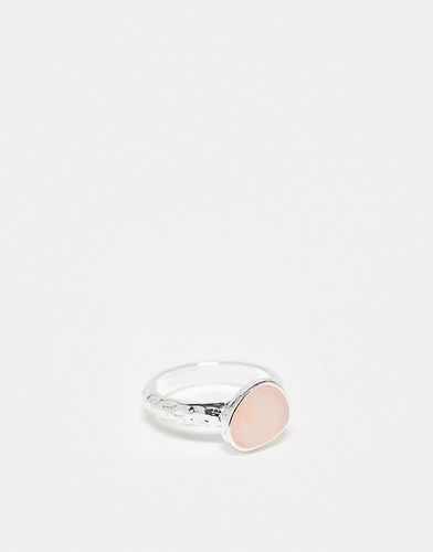 Bague avec imitation pierre semi-précieuse quartz rose - Asos Design - Modalova