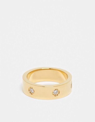 Bague en acier inoxydable avec cristaux - Asos Design - Modalova