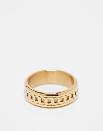 Bague en acier inoxydable étanche avec motif en relief - Asos Design - Modalova