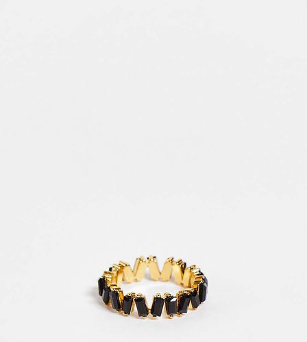 Bague en plaqué or 14 carats avec cristaux coupe baguette - Asos Design - Modalova