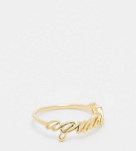 Bague en plaqué or 14 carats avec signe astrologique Verseau et pochette cadeau - Asos Design - Modalova