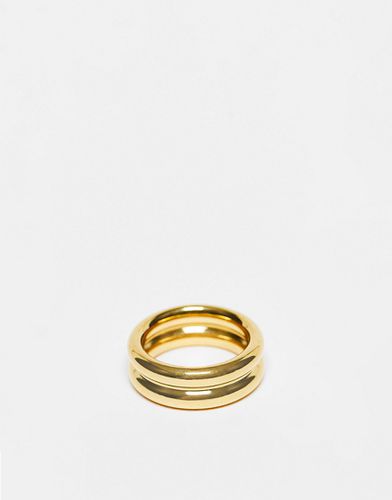 Bague striée en acier inoxydable imperméable - Asos Design - Modalova