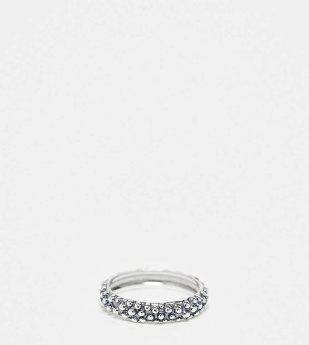 Bague texturée en argent massif - Asos Design - Modalova