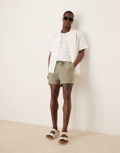 Bermuda slim court en lin mlang - Kaki - Asos Design - Modalova