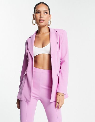 Blazer de tailleur en jersey à épaulettes et taille cintrée - Asos Design - Modalova