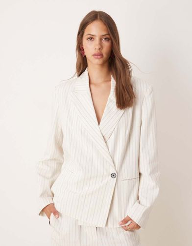 Blazer d'ensemble oversize coupe carre en lin mlang ray - Asos Design - Modalova