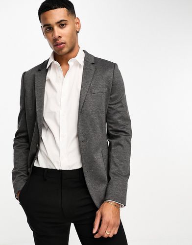 Blazer en jersey ultra ajusté - Anthracite - Asos Design - Modalova