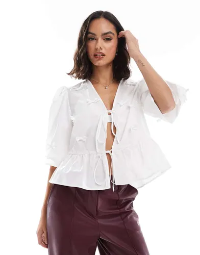 Blouse avec nauds et liens devant - Asos Design - Modalova