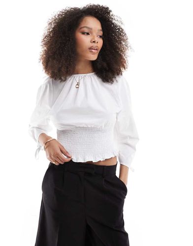 Blouse en popeline à manches et taille froncées - Asos Design - Modalova