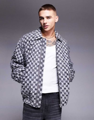 Blouson Harrington oversize texturé à damier - Asos Design - Modalova