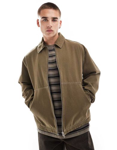 Blouson Harrington à coutures contrastantes - Marron - Asos Design - Modalova