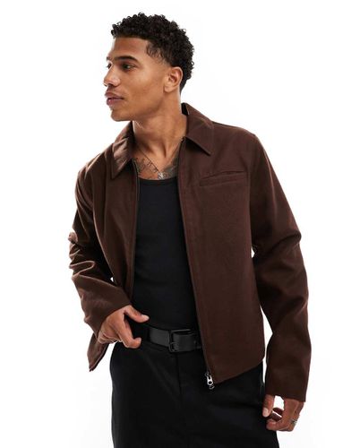 Blouson Harrington aspect laine - Marron - Asos Design - Modalova