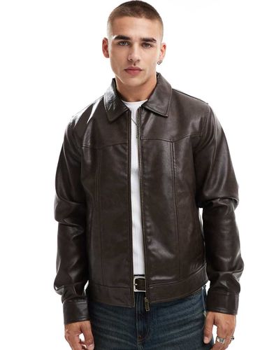 Blouson Harrington en imitation cuir - Asos Design - Modalova