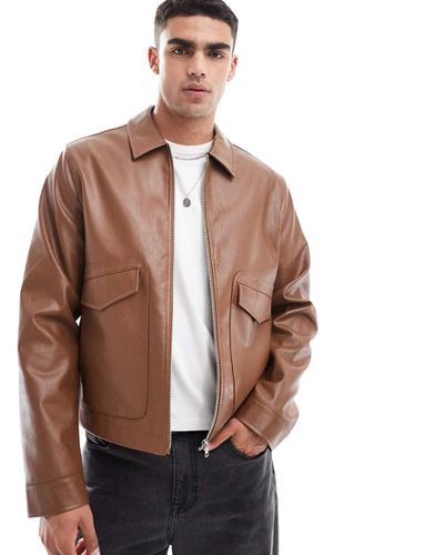 Blouson Harrington en imitation cuir - Asos Design - Modalova