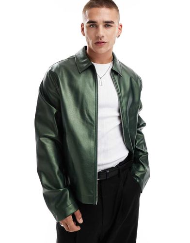 Blouson Harrington en similicuir - effet métallisé - Asos Design - Modalova