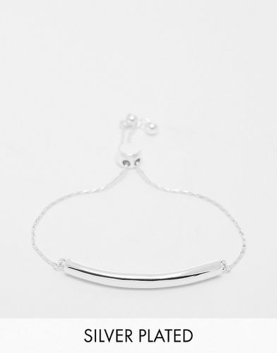 Bracelet à traverse en plaqué argent avec barrette minimaliste - Asos Design - Modalova