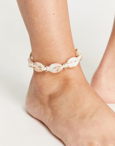 Bracelet de cheville avec perles et coquillages fantaisie - Asos Design - Modalova
