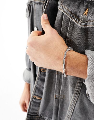 Bracelet en acier inoxydable imperméable avec maillons angulaires texturés - Asos Design - Modalova