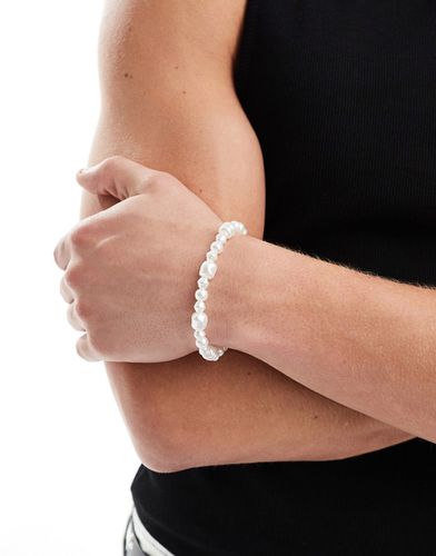 Bracelet en perles fantaisie irrégulières avec barre en T - Asos Design - Modalova