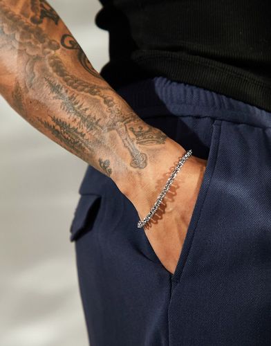 Bracelet étanche en acier inoxydable avec maillons martelés - Asos Design - Modalova