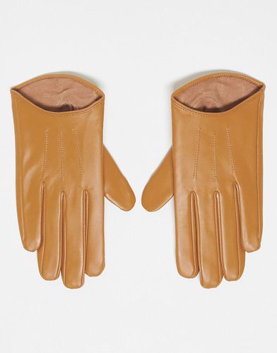 Gants en cuir pour écran tactile - Camel - Asos Design - Modalova