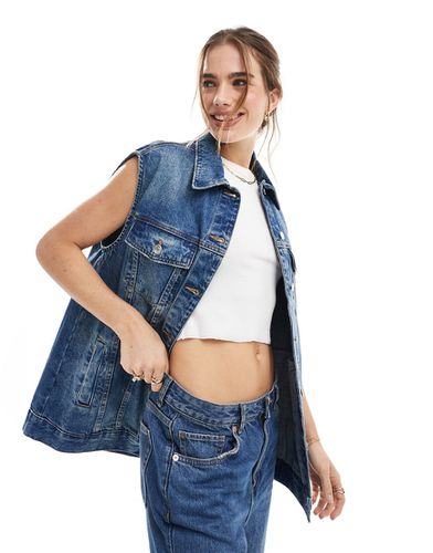 Gilet de costume oversize en jean - délavé moyen - Asos Design - Modalova