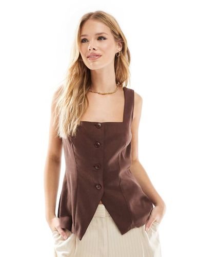 Gilet de tailleur à encolure carrée - Chocolat - Asos Design - Modalova