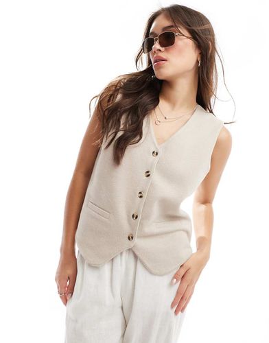 Gilet de tailleur boutonné ultra-doux en jersey - Crème chaud - Asos Design - Modalova