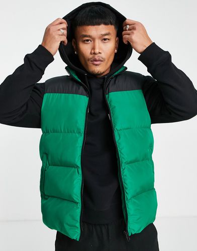 Doudoune sans manches à empiècement contrastant et capuche repliable - Asos Design - Modalova