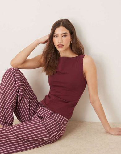 Dbardeur effet bross  encolure bateau - Cerise fonc - Asos Design - Modalova