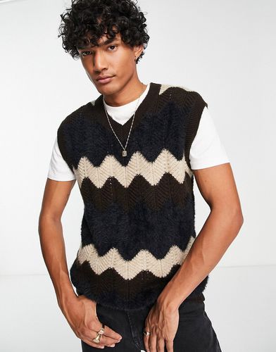 Débardeur en maille texturée à motif zigzag - Asos Design - Modalova