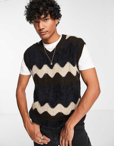 Débardeur en maille texturée à motif zigzag - Asos Design - Modalova