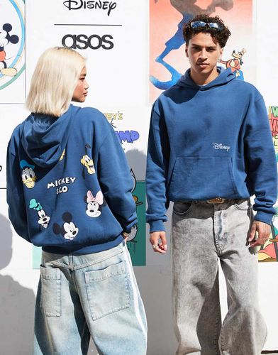 Disney - Sweat à capuche unisexe oversize à imprimé Mickey et ses amis - Bleu - Asos Design - Modalova