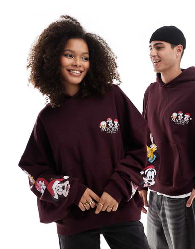 Disney - Sweat à capuche unisexe coupe carrée oversize avec imprimés Mickey Mouse et ses amis - Asos Design - Modalova