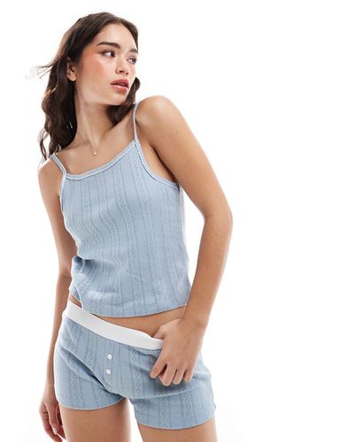 Ensemble de pyjama avec short et caraco en maille pointelle - Asos Design - Modalova