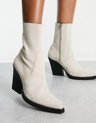 Eclipse - Bottines souples en daim de qualité supérieure style western - Blanc cassé - Asos Design - Modalova