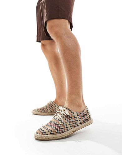 Espadrilles à lacets et motif tissé - Asos Design - Modalova