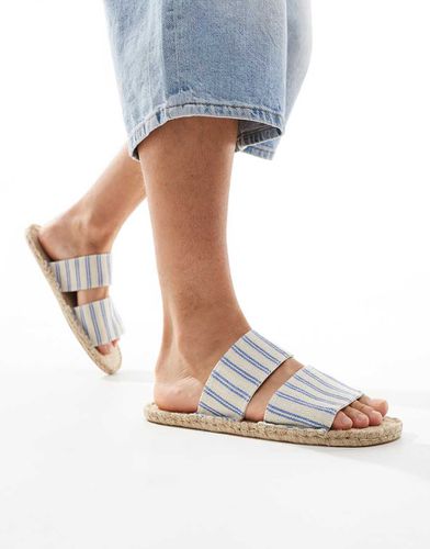 Espadrilles rayées à enfiler - Bleu - Asos Design - Modalova