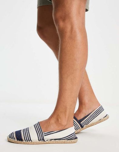 Espadrilles rayées - Bleu marine/naturel - Asos Design - Modalova