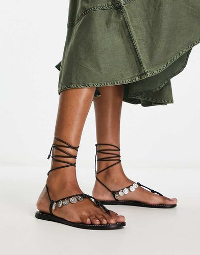 Fernando - Sandales en cuir ornées de pièces de monnaie - Asos Design - Modalova