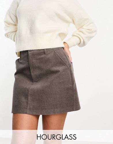 Hourglass - Mini-jupe trapèze en velours côtelé avec poches - Taupe - Asos Design - Modalova