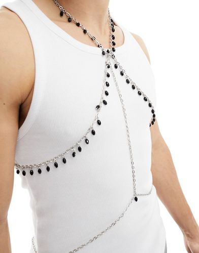 Harnais de corps à maillons et perles noires - Asos Design - Modalova