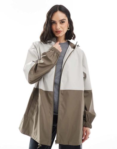 Impermable color block  capuche - Kaki/sauge - Asos Design - Modalova