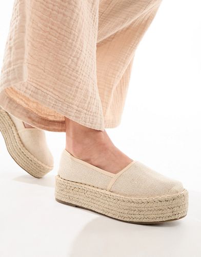 Journal - Espadrilles plates à semelle plateforme - Crème - Asos Design - Modalova