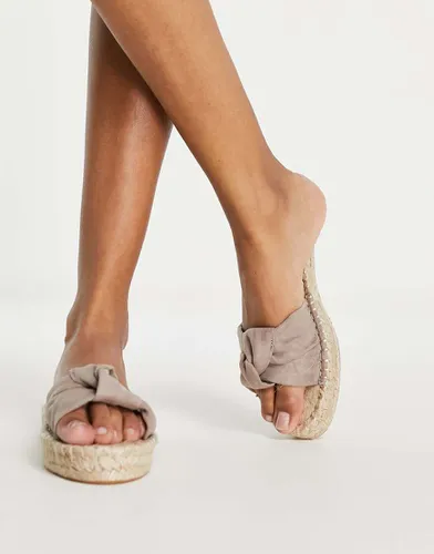 Jade - Mules style espadrilles avec naud - Beige - Asos Design - Modalova