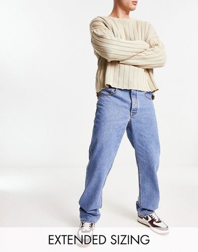 Jean droit ample - délavé moyen - Asos Design - Modalova